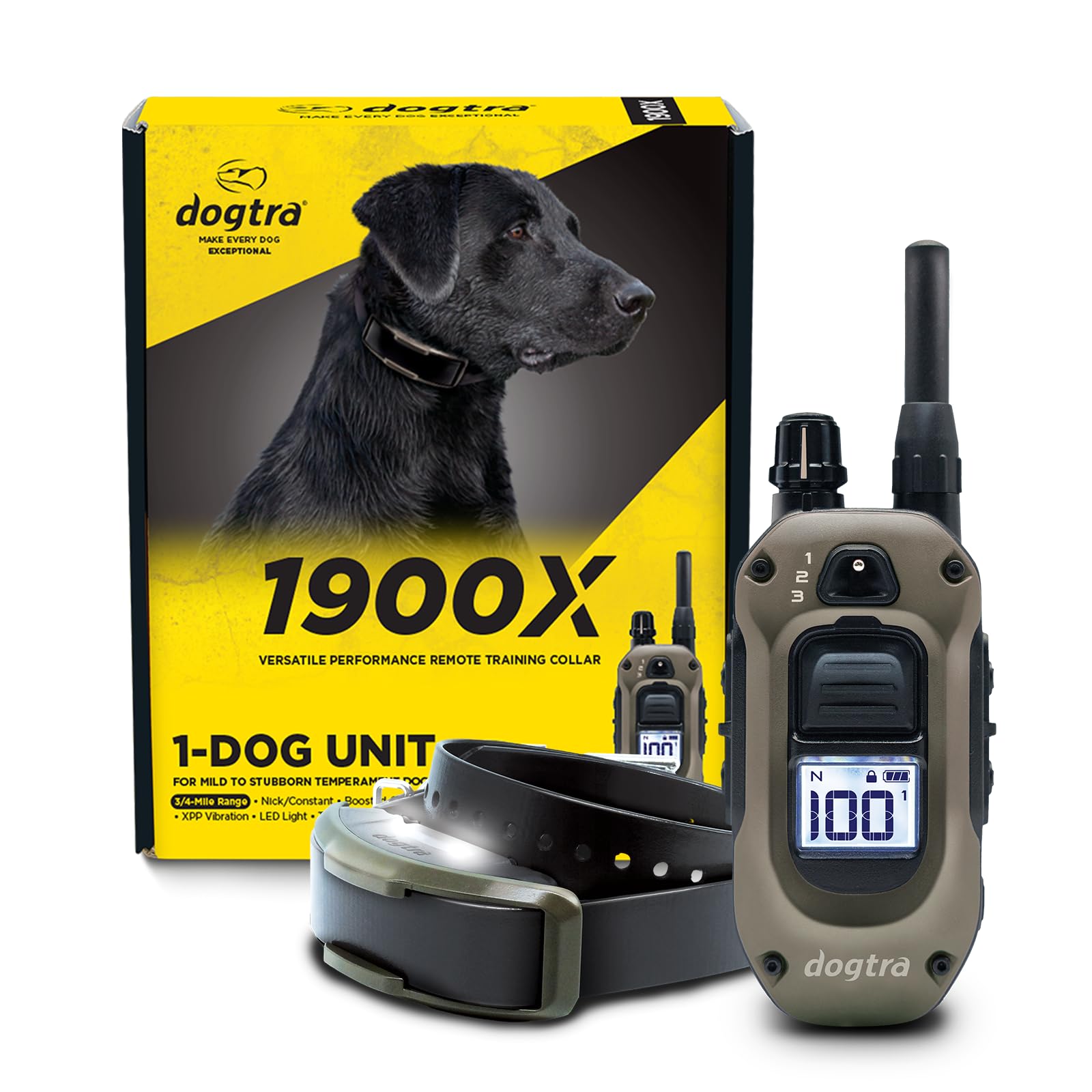 Collar Electrónico Dogtra 1900x Con Mando A Distancia Para Perros De 16 Kg O Más De 1200 M De Alcance - Venta Inte
