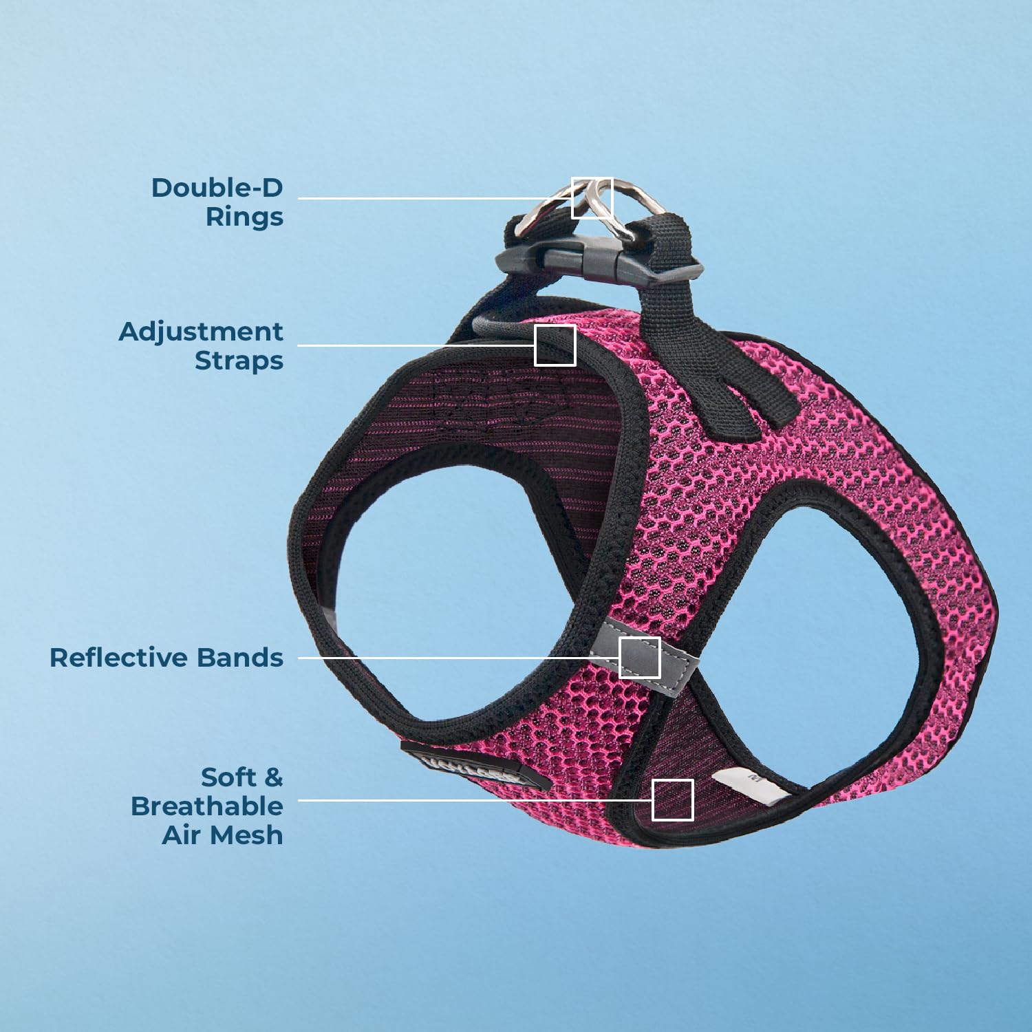 Foto 4 pulgar | Arnés Best Pet Supplies, Malla Reflectante Para Todo Clima, Fucsia - Venta Internacional.