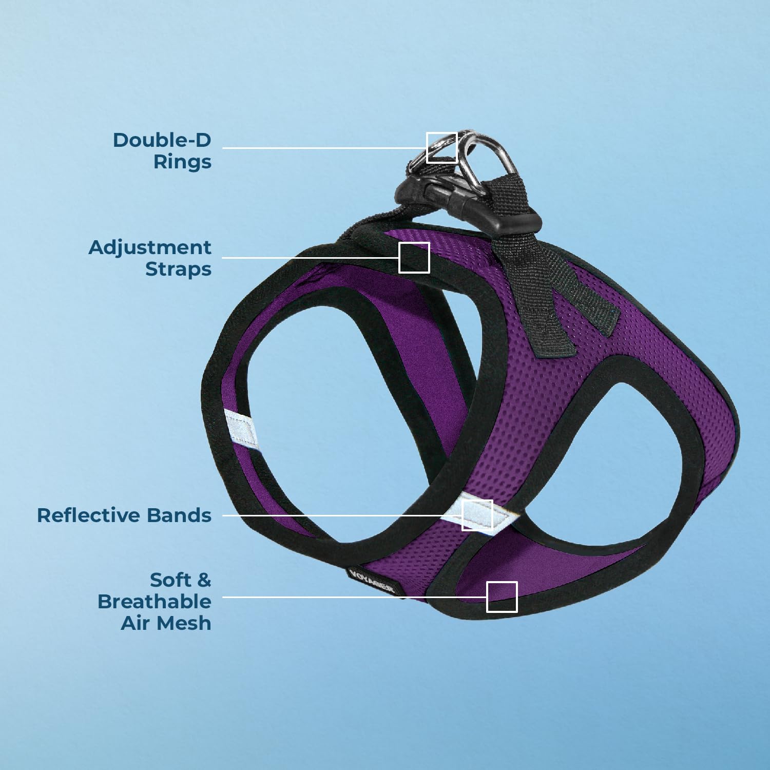 Foto 4 pulgar | Arnés Best Pet Supplies, Malla Reflectante Para Todo Clima, Color Morado Xl - Venta Internacional.