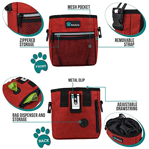 Foto 3 pulgar | Bolsa De Adiestramiento Para Perros Petami Con Correa Para Cintura Y Hombro Roja - Venta Internacional.