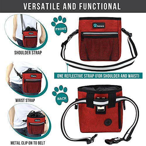 Foto 5 pulgar | Bolsa De Adiestramiento Para Perros Petami Con Correa Para Cintura Y Hombro Roja - Venta Internacional.