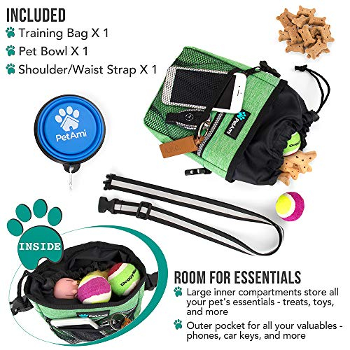 Foto 3 pulgar | Bolsa De Adiestramiento Para Perros Petami Con Correa Para Cintura Y Hombro, Color Verde - Venta Internacional.