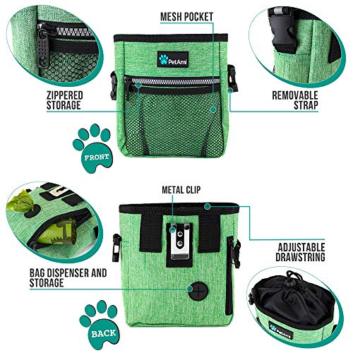 Foto 4 pulgar | Bolsa De Adiestramiento Para Perros Petami Con Correa Para Cintura Y Hombro, Color Verde - Venta Internacional.