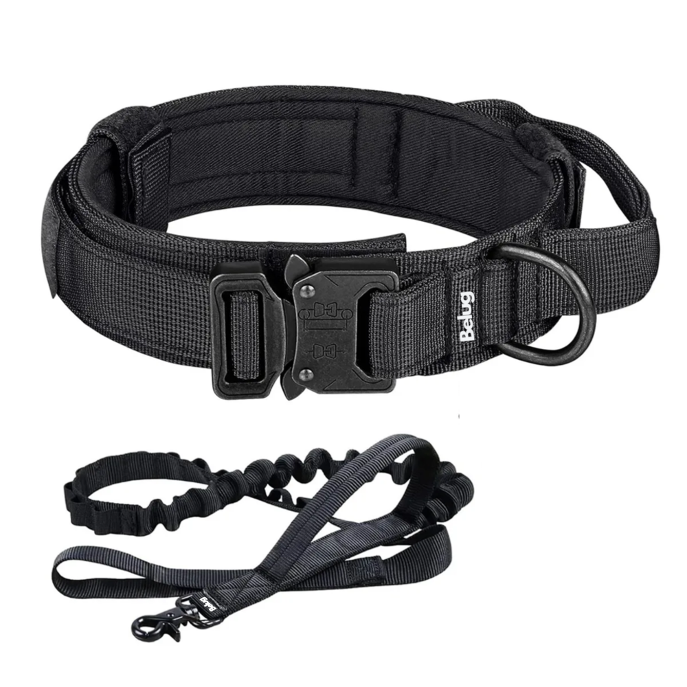 Foto 2 pulgar | Collar Y Cuerda Para Perros Negro Talla Xgrande, Belug