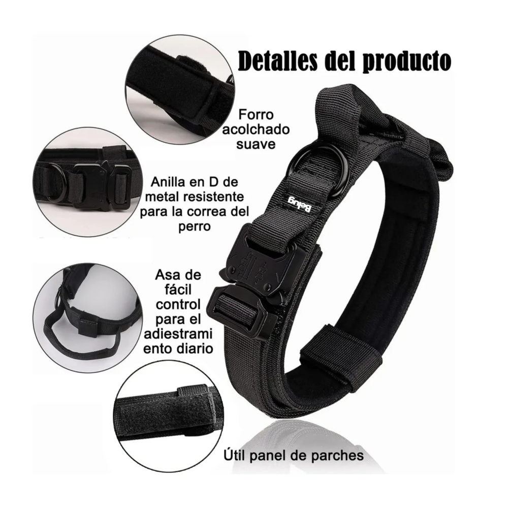 Foto 4 pulgar | Collar Y Cuerda Para Perros Negro Talla Xgrande, Belug