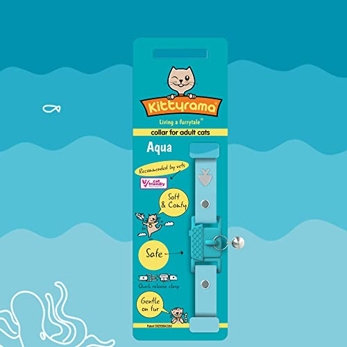 Foto 5 pulgar | Collar Para Gatos Kittyrama Aqua Con Bell Cat Friendly, Ganador Del Premio - Venta Internacional.