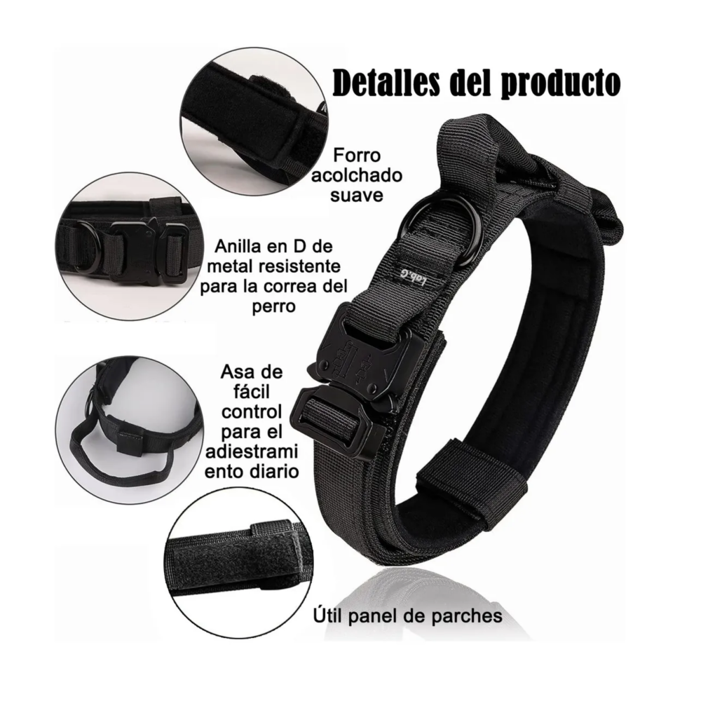 Foto 5 pulgar | Collar Y Cuerda Para Perros Negro Talla Lab.g, Grande