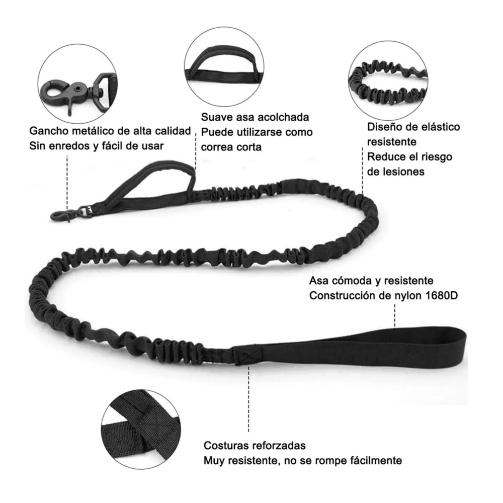 Foto 6 pulgar | Collar Y Cuerda Para Perros Negro Talla Lab.g, Grande