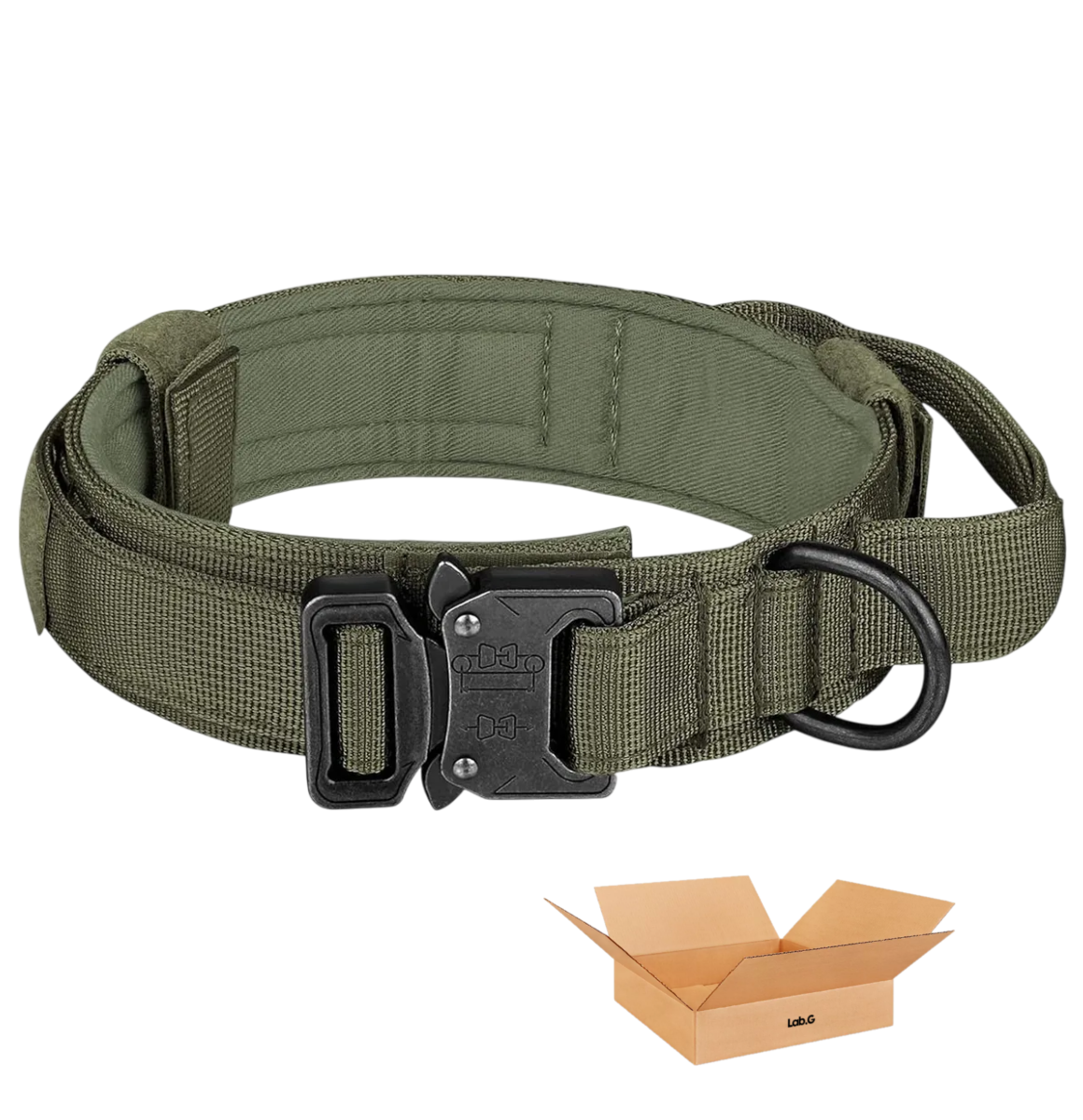 Foto 2 pulgar | Collar Y Cuerda Lab.g Para Perros Verde Militar Talla Mediana