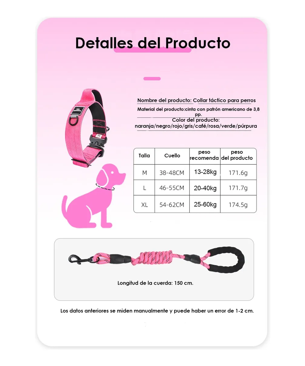 Foto 4 pulgar | Collar Lab.g Perro Ajustable Fucsia Talla L Grande