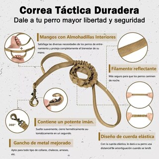 Foto 4 | Collar Y Cuerda Belug Para Perros Caqui Talla Grande