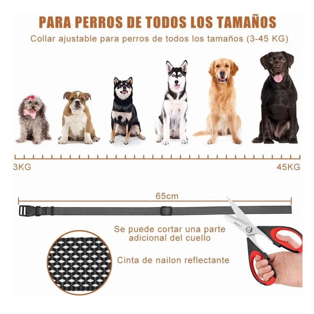 Foto 2 | Antiladrido Perro Entrenamiento Collar Eléctrico Automático 10pz Lab.g, Gris