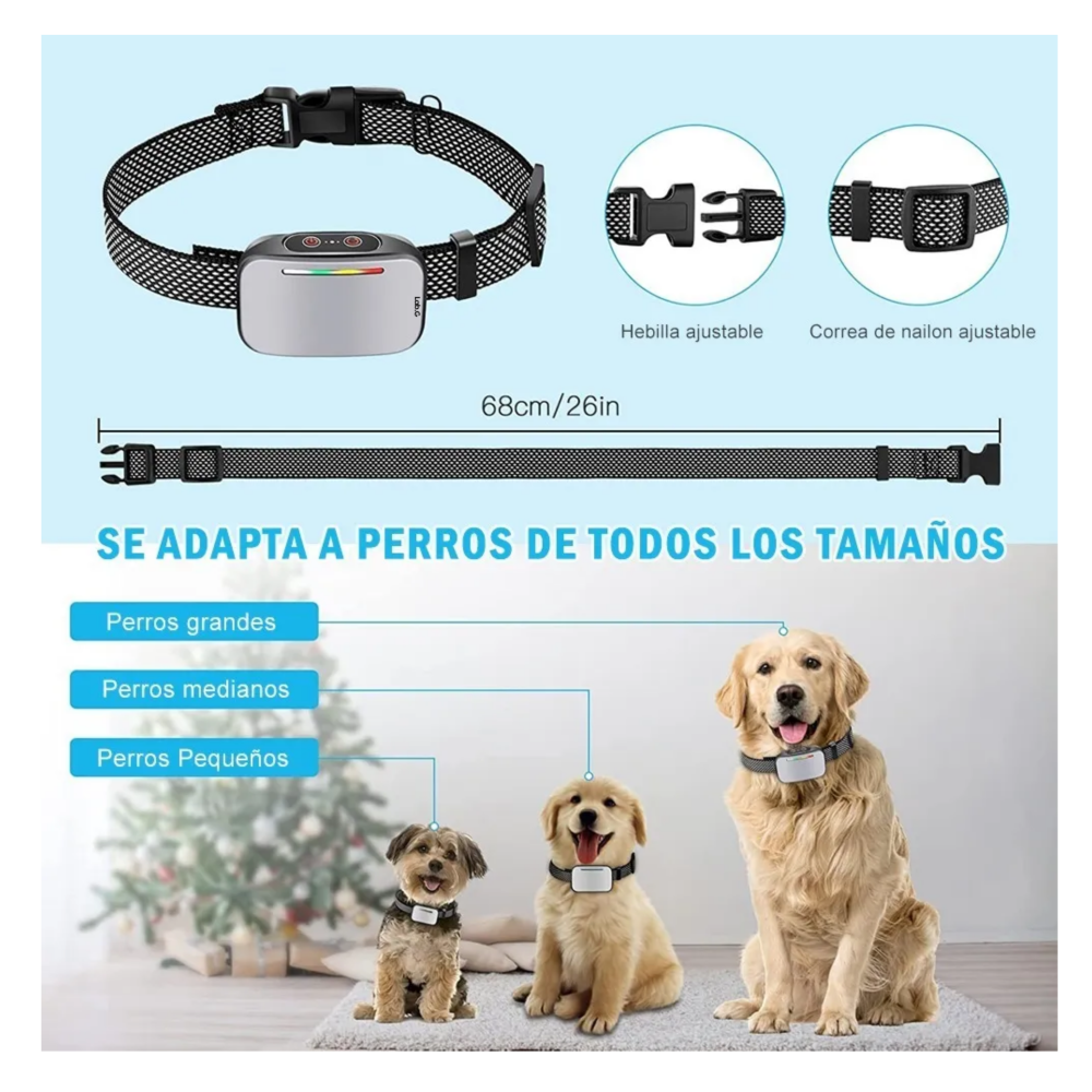 Foto 4 pulgar | Antiladrido Perro Entrenamiento Collar Eléctrico Automático 10pz Lab.g, Gris