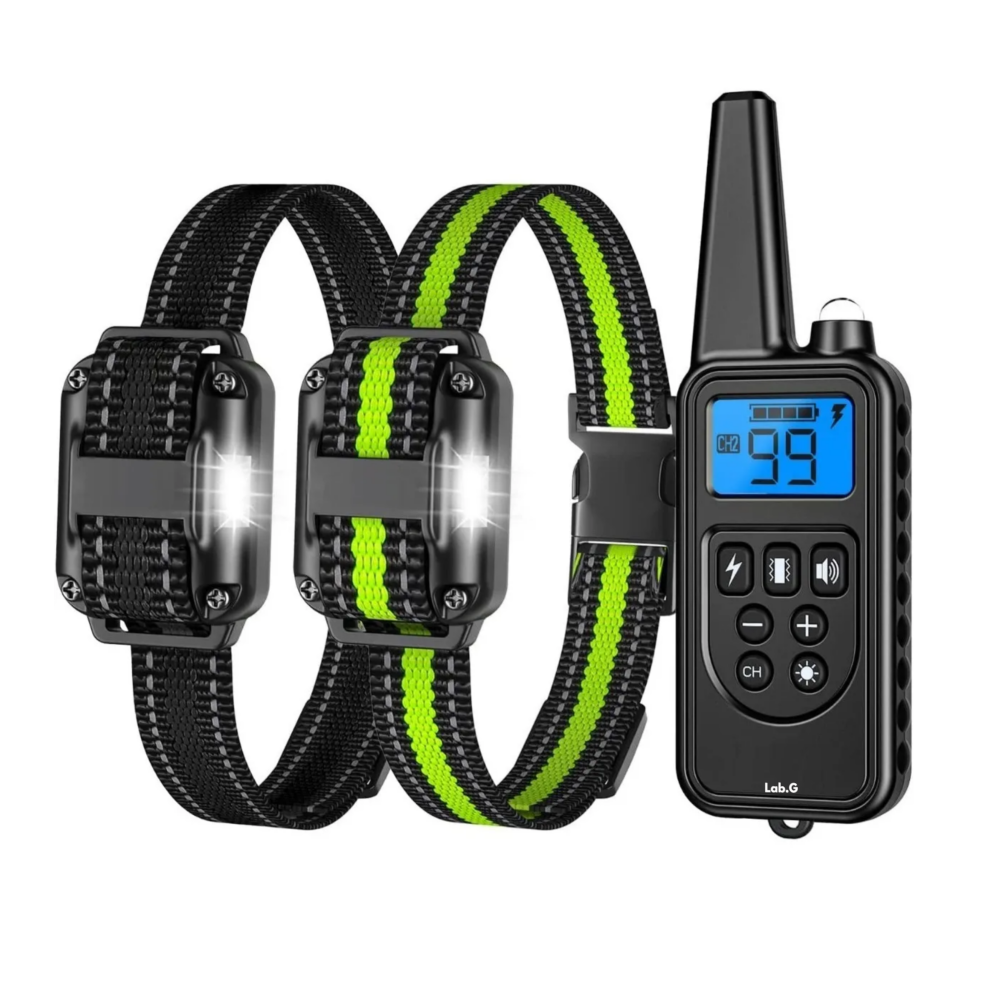 Foto 2 pulgar | Collar Eléctrico Para Entrenamiento De Perros Lab.g, 3pz Negro Y Lineas Verdes