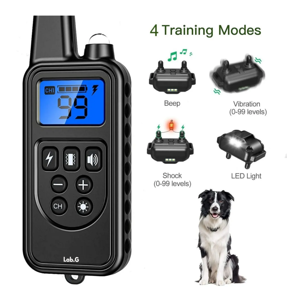 Foto 2 | Collar Eléctrico Para Entrenamiento De Perros Lab.g, 3pz Negro Y Lineas Verdes