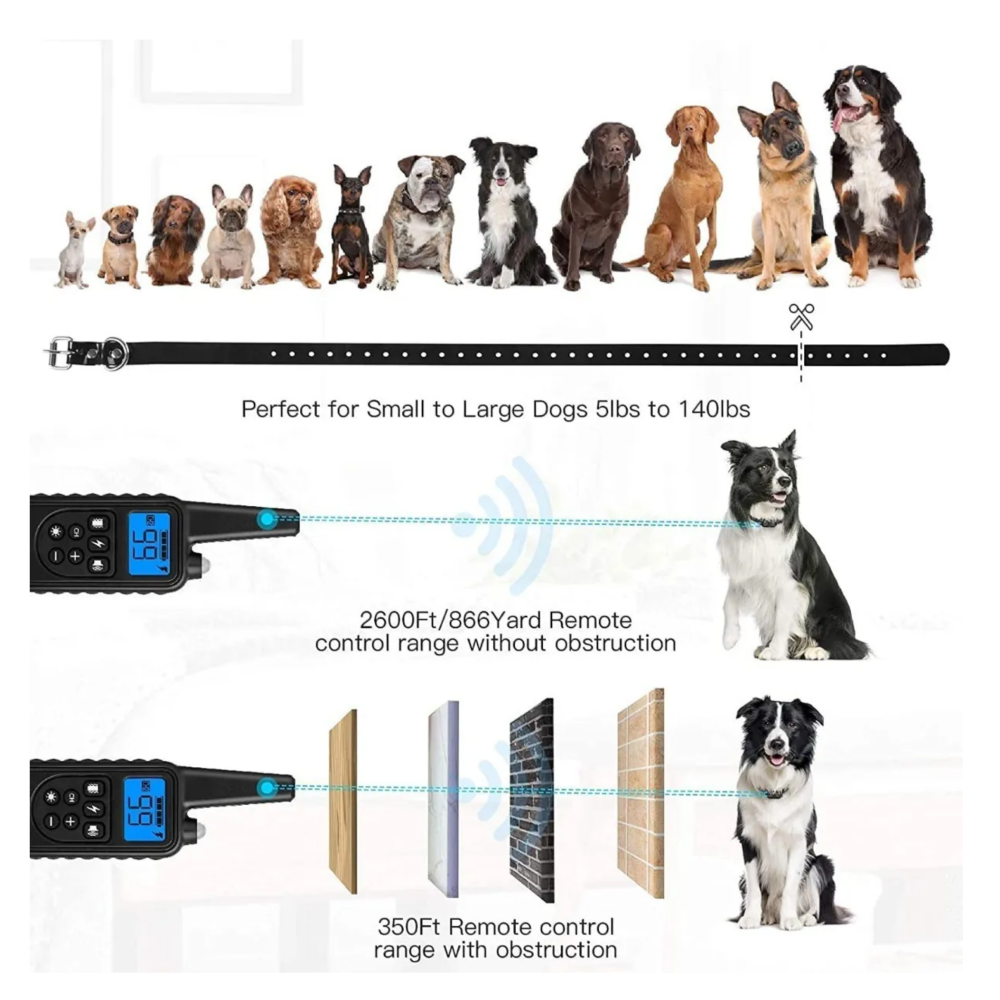 Foto 5 | Collar Eléctrico Para Entrenamiento De Perros Lab.g, 3pz Negro Y Lineas Verdes