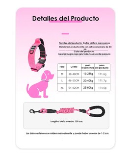 Foto 3 | Collar Belug Perro Ajustable Fucsia Talla L Grande