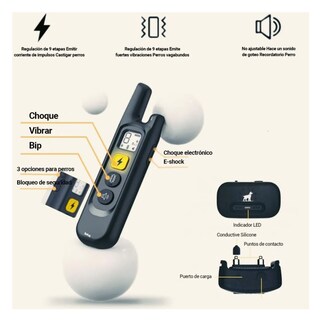 Foto 2 | Collar Entrenador Eléctrico Para Perro Adiestramiento Canino Belug, Negro
