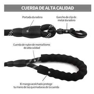 Foto 2 | Correa Reflectante Para Perros Lab.g, Negro Collar 2pz