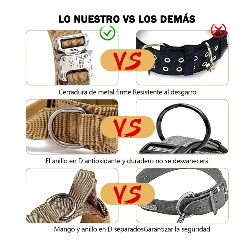 Foto 5 pulgar | Collar Y Cuerda Para Perros Belug,  Verde Militar Talla Xgrande