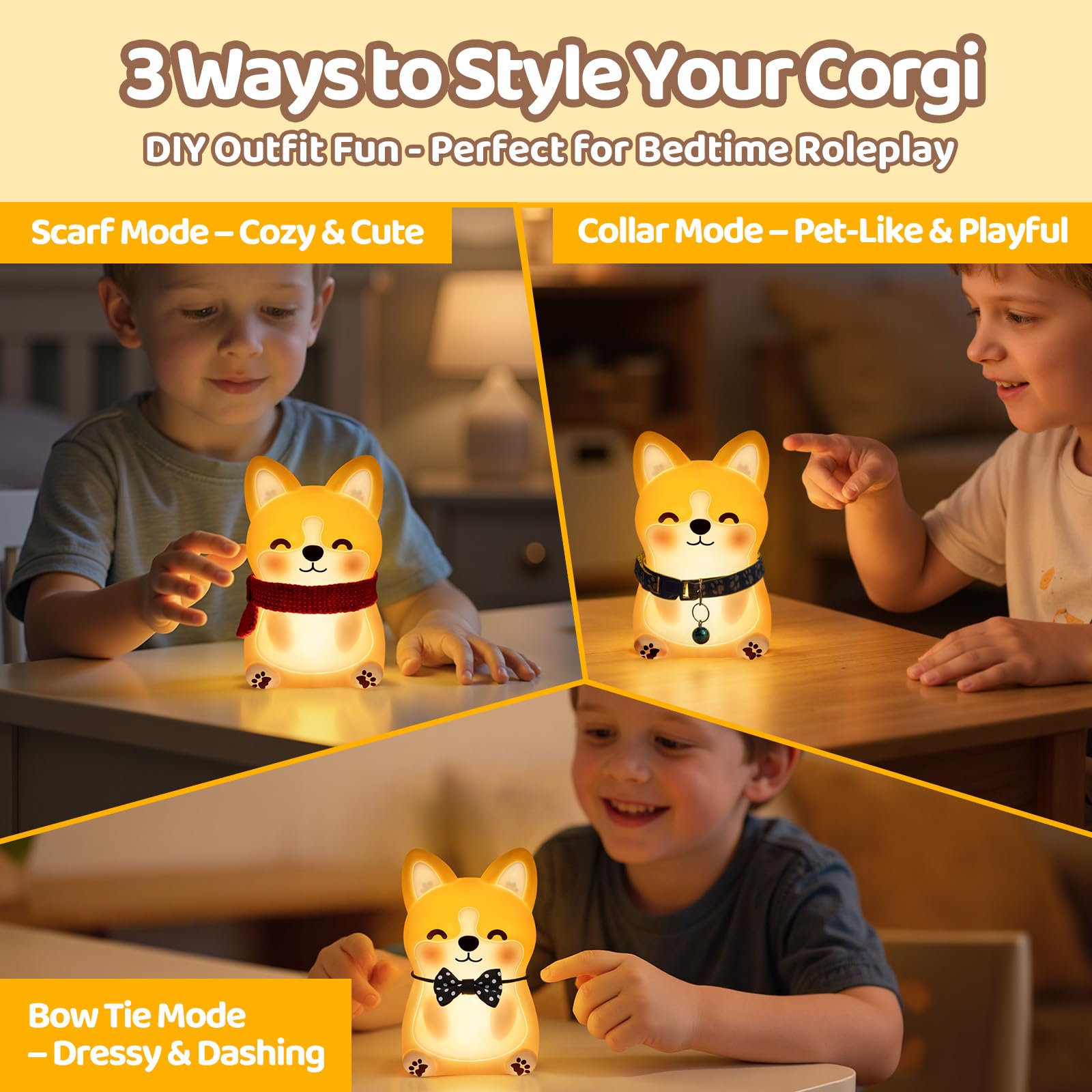 Foto 4 pulgar | Luz Nocturna Mewaii Huggwaii Corgi Dog Con 3 Niveles De Brillo - Venta Internacional.