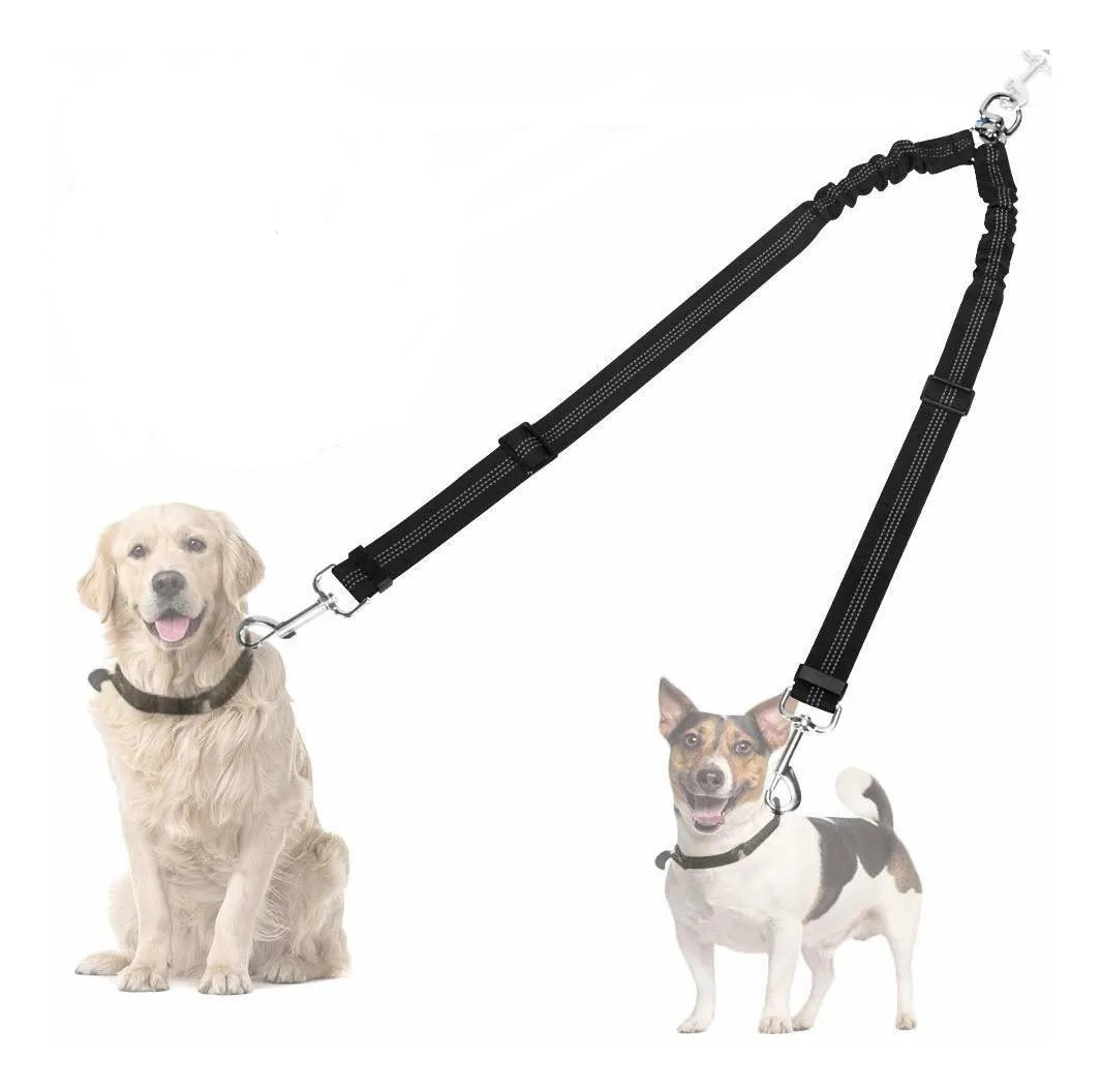 Correas Dobles para Perros Malubero color Negro