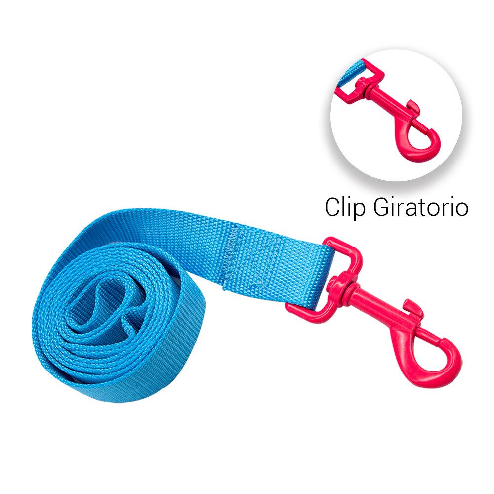 Foto 3 pulgar | Correa para Mascotas Retro color Azul con Gancho Neón Rosa Mediano Ergonómico Altamente Resistente