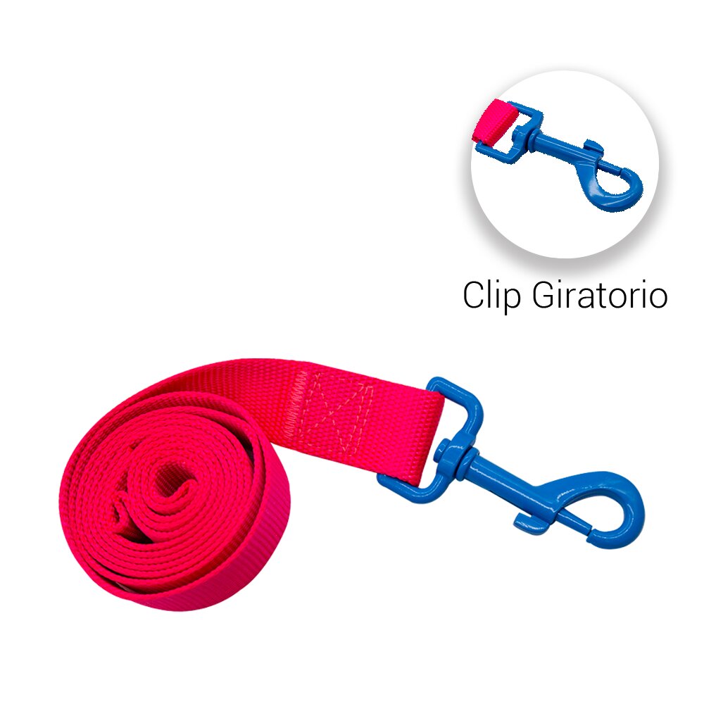 Foto 3 pulgar | Correa para Mascotas Retro color Rosa con Gancho Neón Azul Mediana Ergonómico Altamente Resistente