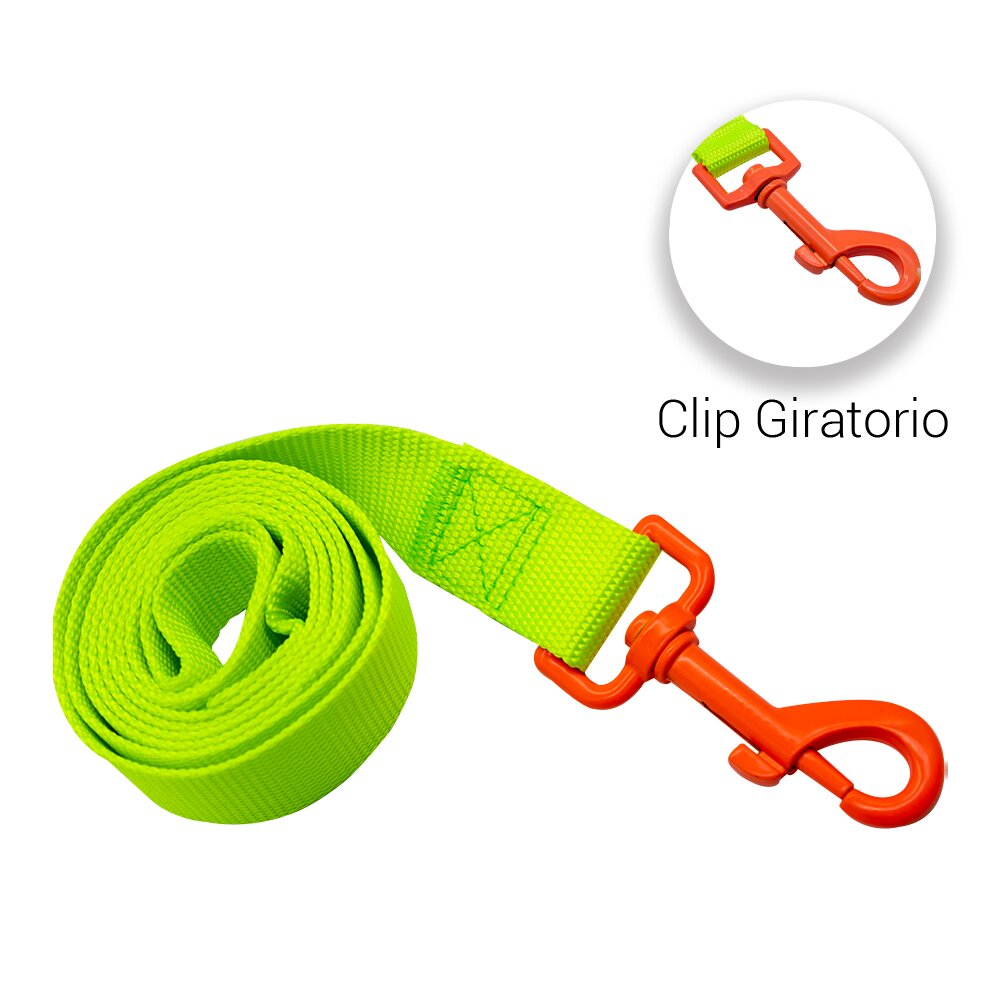 Foto 3 pulgar | Correa para Mascotas Retro color Verde Gancho color Neón Naranja Mediano Ergonómico Altamente Resistente