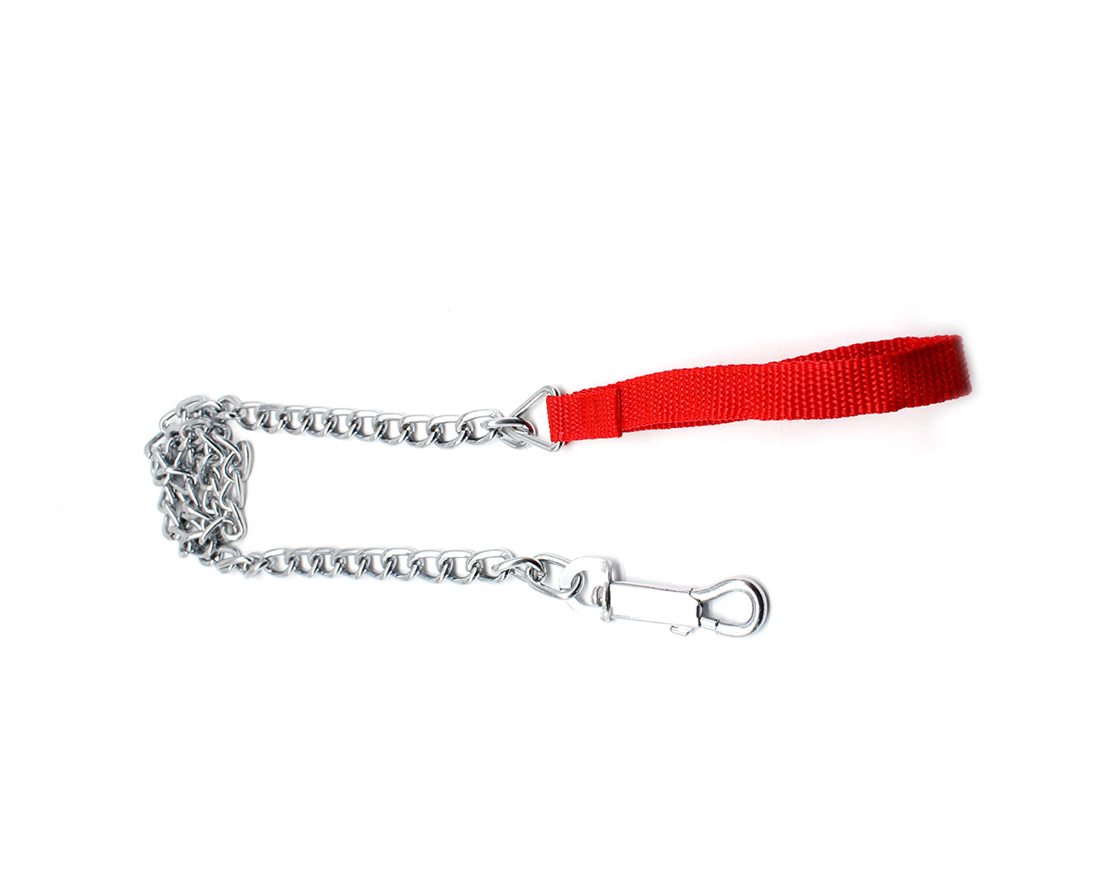 Cadena para Perro de Paseo 4 mm Bajío Pets color Plateado con Rojo 2 Piezas