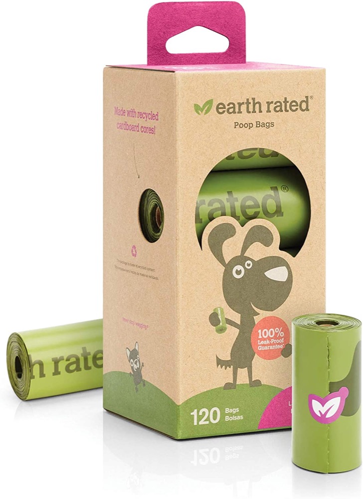 Earth Rated - Bolsas Para Excremento De Perros, 120 Bolsas En 8 Rollos Con Olor A Lavanda