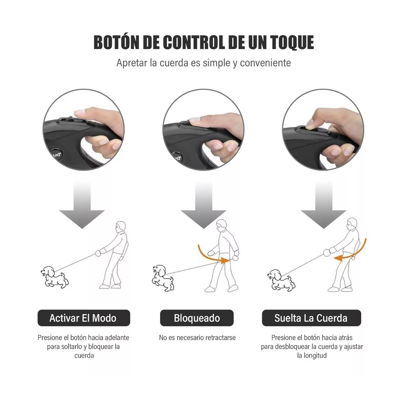 Foto 4 pulgar | Correa para Perro BELUG color Negro Retráctil Mediana 5 M con Caja de Basura