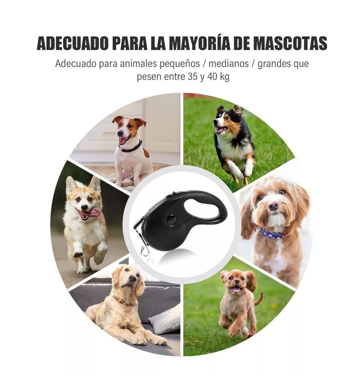 Foto 5 pulgar | Correa para Perro BELUG color Negro Retráctil Mediana 5 M con Caja de Basura