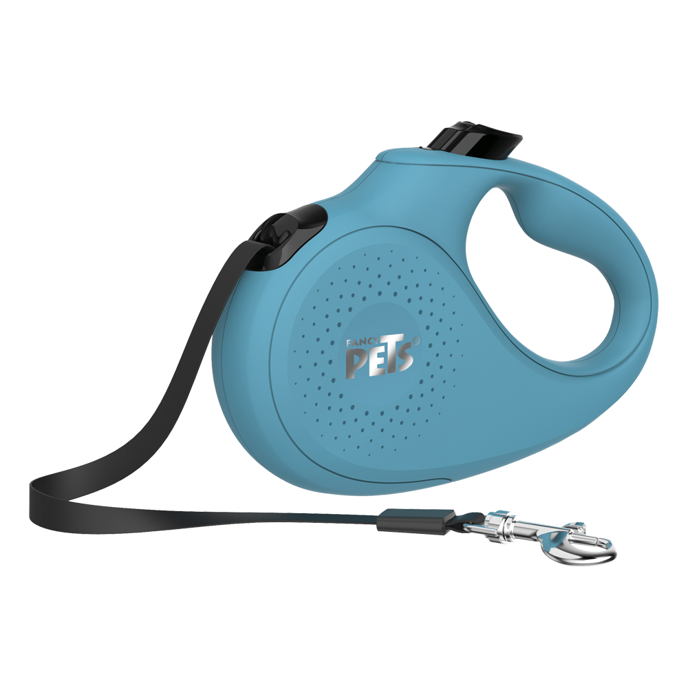 Correa Retráctil Fancy Pets FL9023 color Aqua Chica para Perro y Gato Chico