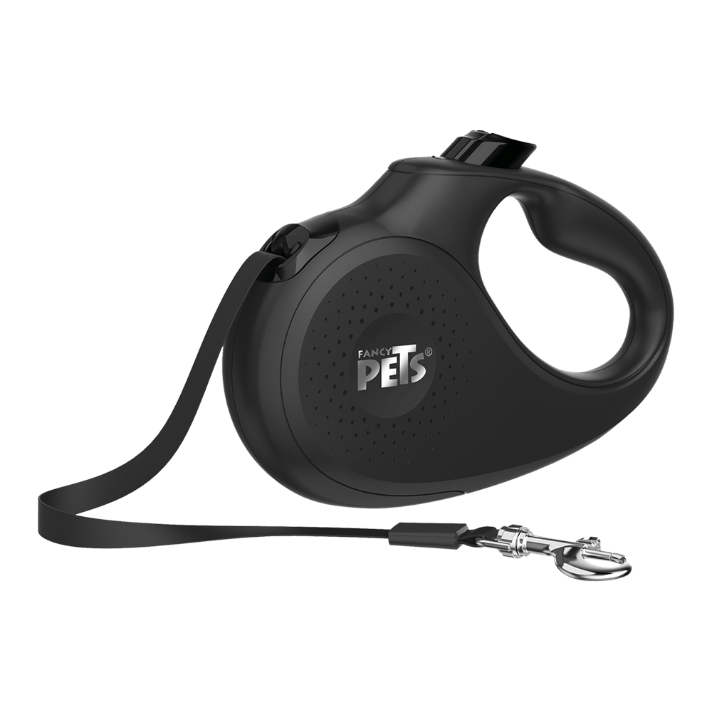 Correa Retráctil Fancy Pets color Negro para Perro y Gato