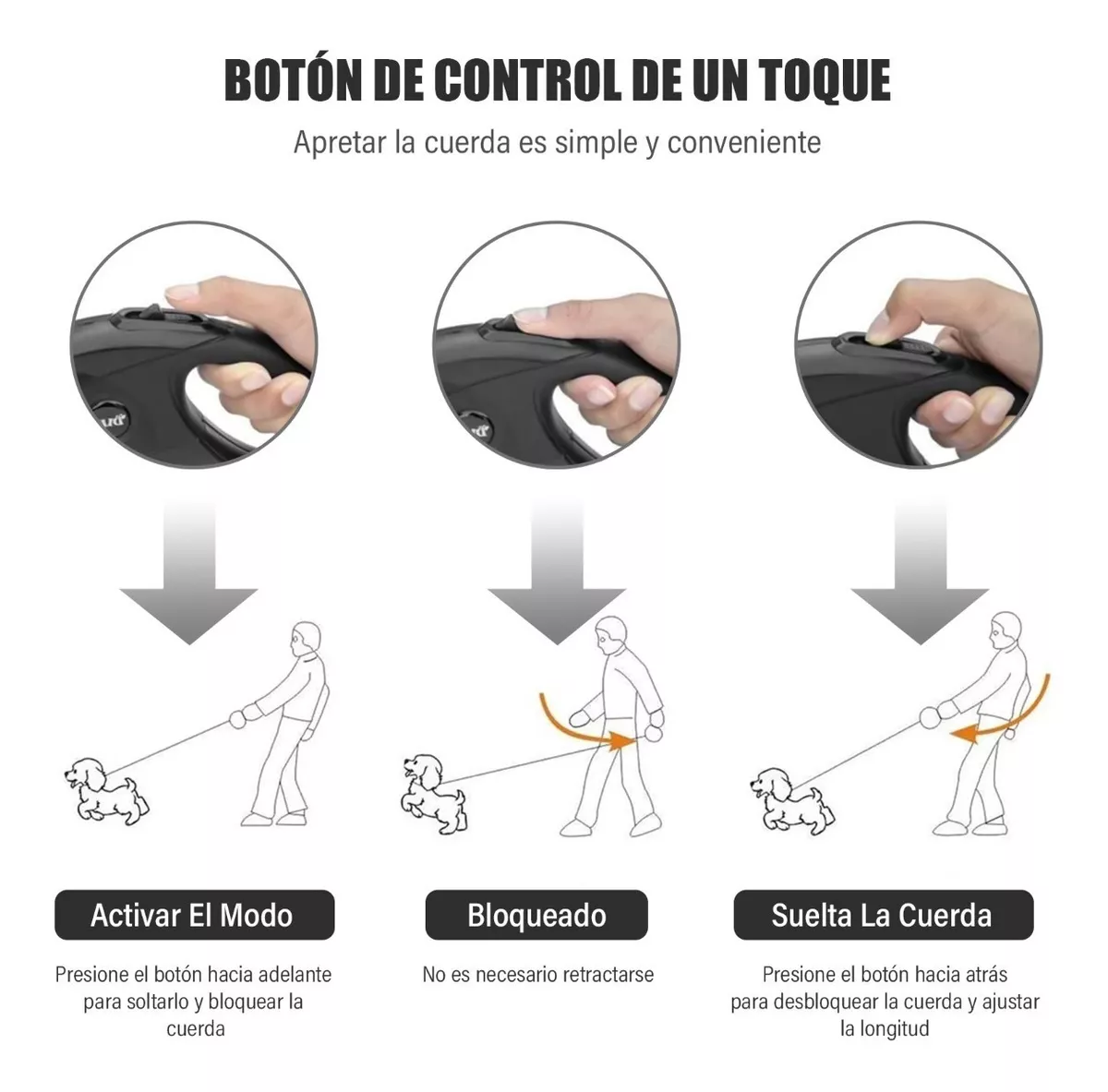Foto 4 pulgar | Correa para Perro BELUG color Negro Retráctil 5M con Caja de Basura
