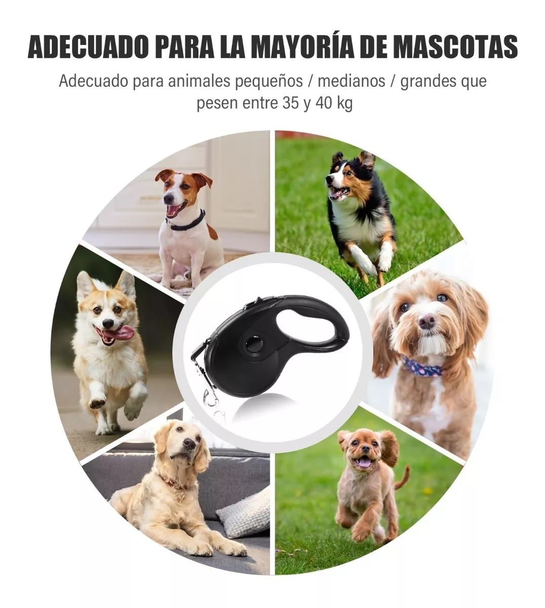Foto 5 pulgar | Correa para Perro BELUG color Negro Retráctil 5M con Caja de Basura