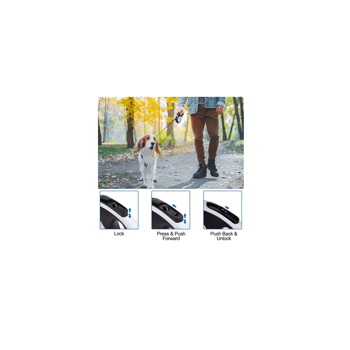 Foto 4 pulgar | Correa Retráctil para Perros Eo Safe Imports ESI-8435 Multicolor con Lámpara Recargable