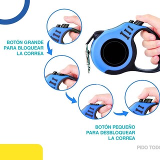 Foto 3 | Correa Retráctil para Mascota Poli Pets PT-CRA5M1BL-7 Piezas Azul