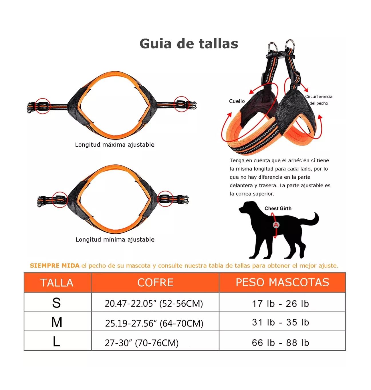 Foto 4 pulgar | Pechera Belug color Naranja para Mascota
