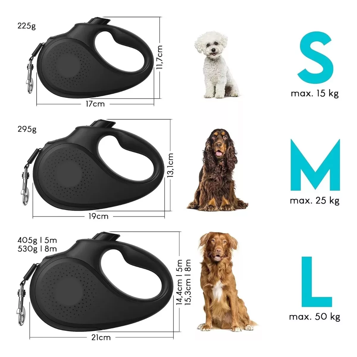 Foto 3 pulgar | Correa Retráctil Automático para Perros 5 M Eo Safe Imports Esi-12859 Negro