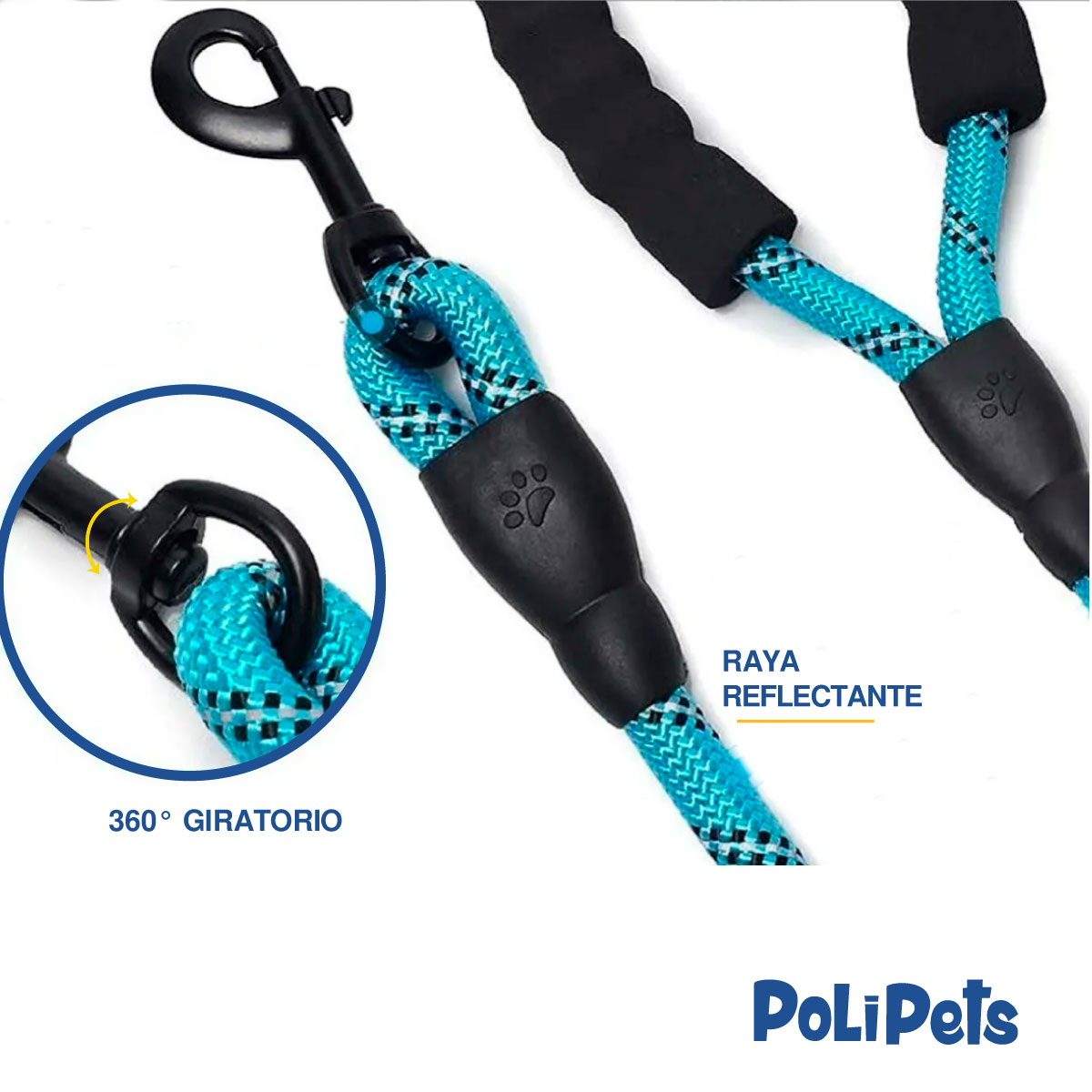 Foto 6 pulgar | Correa Reflejante Resistente Poli Pets para Perro