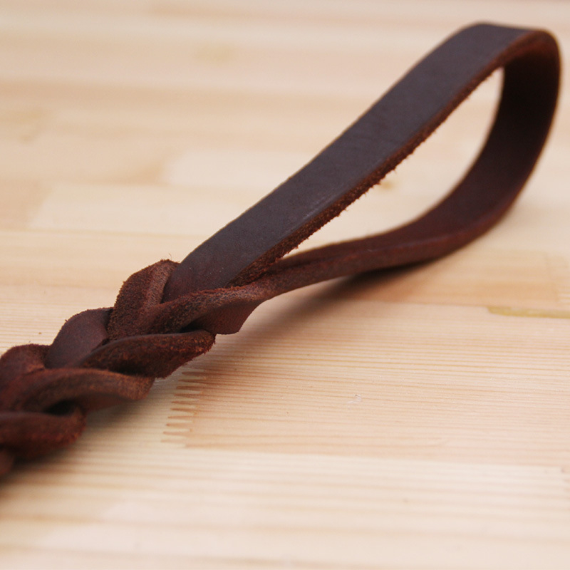 Foto 4 pulgar | Correa De Piel Auténtica Trenzada Corta Para Perros Medianos Y Grandes - Venta Internacional.