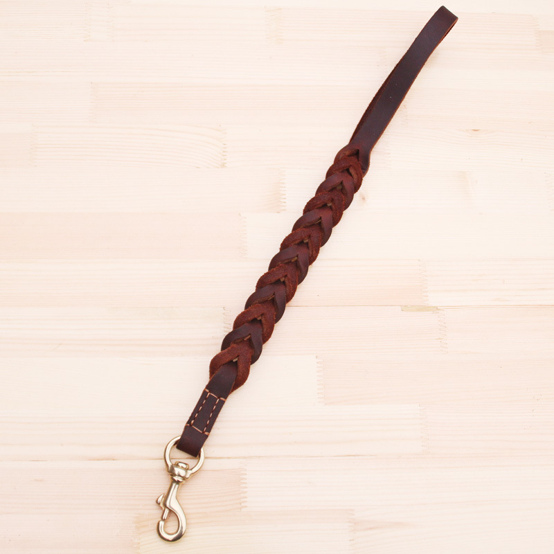 Foto 5 pulgar | Correa De Piel Auténtica Trenzada Corta Para Perros Medianos Y Grandes - Venta Internacional.