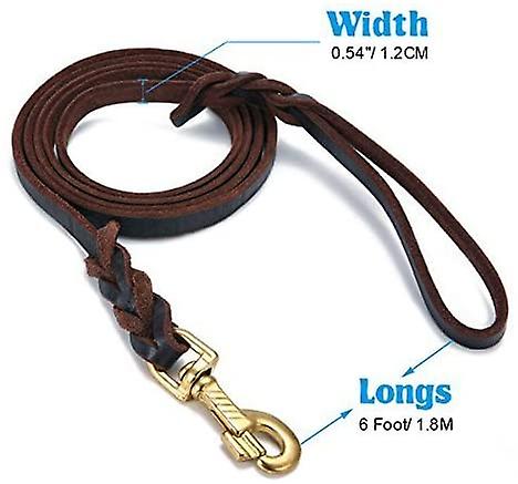 Foto 3 pulgar | Correa Para Perro Huoguo, De Piel Auténtica Trenzada, Para Perros Grandes Y Medianos - Venta Internacional.