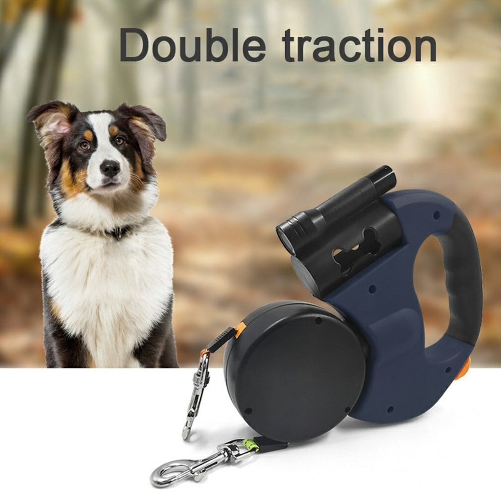 Foto 3 pulgar | Correa De Cuerda Doble Para Perros Con Luz Retráctil Para 2 Perros - Venta Internacional.