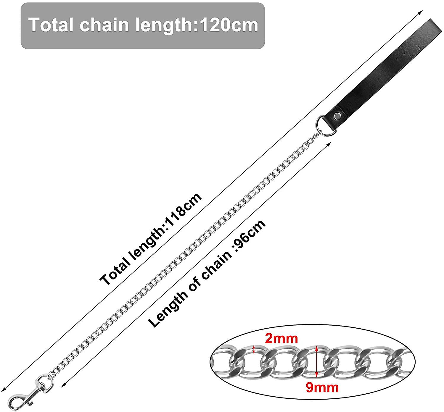 Cadena De Correa De Metal Resistente A La Masticación, 118 Cm, Para Perros Medianos Y Grandes - Venta Internacional.