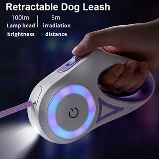Foto 1 | Collar De Correa Para Perros, Cuerda De Tracción Para Mascotas De 5 M Con Luz Led Retráctil - Venta Internacional.