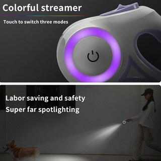 Foto 4 | Collar De Correa Para Perros, Cuerda De Tracción Para Mascotas De 5 M Con Luz Led Retráctil - Venta Internacional.