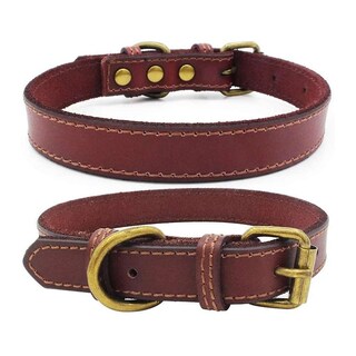 Foto 3 | Collar Para Perro Huoguo Basic Classic De Piel Acolchada Roja Talla M - Venta Internacional.